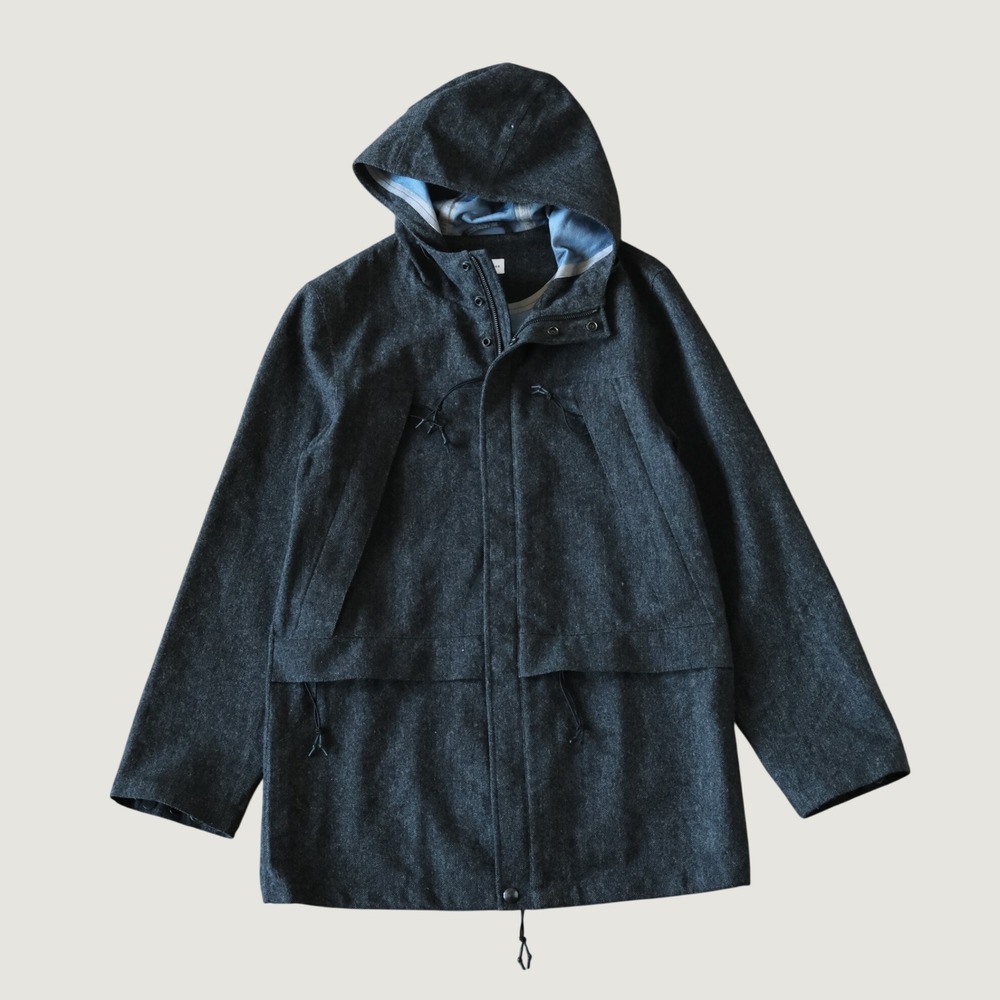 Club Monaco Parka Jacket Charcoal Grey Wool Blend Hooded Coat Mens Size Medium M